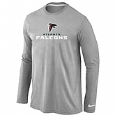 Nike Atlanta Falcons Authentic Logo Long Sleeve T-Shirt Gray,baseball caps,new era cap wholesale,wholesale hats