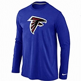 Nike Atlanta Falcons Logo Long Sleeve T-Shirt Blue,baseball caps,new era cap wholesale,wholesale hats