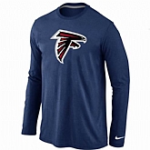 Nike Atlanta Falcons Logo Long Sleeve T-Shirt D.Blue,baseball caps,new era cap wholesale,wholesale hats