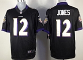 Nike Baltimore Ravens #12 Jacoby Jones Black Game Jerseys,baseball caps,new era cap wholesale,wholesale hats