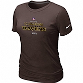 Nike Baltimore Ravens 2012 AFC Conference Champions Trophy Collection Long Women's Brown T-Shirt,baseball caps,new era cap wholesale,wholesale hats