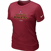 Nike Baltimore Ravens 2012 AFC Conference Champions Trophy Collection Long Women's Red T-Shirt,baseball caps,new era cap wholesale,wholesale hats