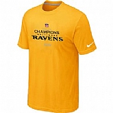 Nike Baltimore Ravens 2013 AFC Conference Champions Trophy Collection Long Yellow T-Shirt,baseball caps,new era cap wholesale,wholesale hats