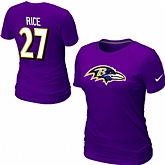 Nike Baltimore Ravens 27 Ed Reed Name & Number Women's T-Shirt,baseball caps,new era cap wholesale,wholesale hats