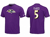 Nike Baltimore Ravens 5 Flacco Name & Number T-Shirt- Purple,baseball caps,new era cap wholesale,wholesale hats