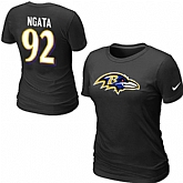 Nike Baltimore Ravens 92 NGATA Name & Number Women's T-Shirt Black,baseball caps,new era cap wholesale,wholesale hats