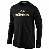 Nike Baltimore Ravens Authentic Logo Long Sleeve T-Shirt Black,baseball caps,new era cap wholesale,wholesale hats