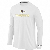 Nike Baltimore Ravens Authentic Logo Long Sleeve T-Shirt White,baseball caps,new era cap wholesale,wholesale hats