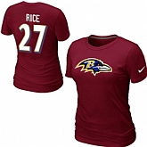 Nike Baltimore Ravens Ed Reed Name & Number Women's T-Shirt Red,baseball caps,new era cap wholesale,wholesale hats