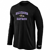 Nike Baltimore Ravens Heart & Soul Long Sleeve T-Shirt Black,baseball caps,new era cap wholesale,wholesale hats