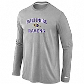 Nike Baltimore Ravens Heart & Soul Long Sleeve T-Shirt Gray,baseball caps,new era cap wholesale,wholesale hats