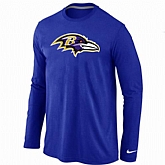 Nike Baltimore Ravens Logo Long Sleeve T-Shirt Blue,baseball caps,new era cap wholesale,wholesale hats