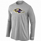 Nike Baltimore Ravens Logo Long Sleeve T-Shirt Gray,baseball caps,new era cap wholesale,wholesale hats