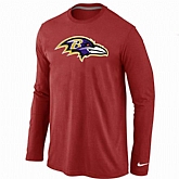 Nike Baltimore Ravens Logo Long Sleeve T-Shirt Red,baseball caps,new era cap wholesale,wholesale hats