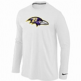 Nike Baltimore Ravens Logo Long Sleeve T-Shirt White,baseball caps,new era cap wholesale,wholesale hats