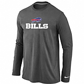 Nike Buffalo Bills Authentic Logo Long Sleeve T-Shirt D.Gray,baseball caps,new era cap wholesale,wholesale hats