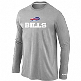 Nike Buffalo Bills Authentic Logo Long Sleeve T-Shirt Gray,baseball caps,new era cap wholesale,wholesale hats
