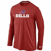 Nike Buffalo Bills Authentic Logo Long Sleeve T-Shirt Red,baseball caps,new era cap wholesale,wholesale hats