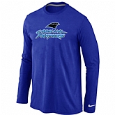 Nike Carolina Panthers Authentic Logo Long Sleeve T-Shirt Blue,baseball caps,new era cap wholesale,wholesale hats