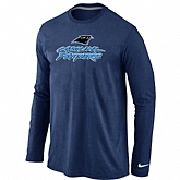 Nike Carolina Panthers Authentic Logo Long Sleeve T-Shirt D.Blue,baseball caps,new era cap wholesale,wholesale hats