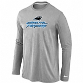 Nike Carolina Panthers Authentic Logo Long Sleeve T-Shirt Gray,baseball caps,new era cap wholesale,wholesale hats