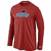 Nike Carolina Panthers Authentic Logo Long Sleeve T-Shirt Red,baseball caps,new era cap wholesale,wholesale hats