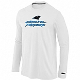 Nike Carolina Panthers Authentic Logo Long Sleeve T-Shirt White,baseball caps,new era cap wholesale,wholesale hats