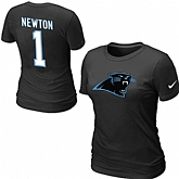 Nike Carolina Panthers Cam Newton Name & Number Women's T-Shirt Black,baseball caps,new era cap wholesale,wholesale hats