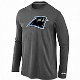 Nike Carolina Panthers Logo Long Sleeve T-Shirt D.Gray,baseball caps,new era cap wholesale,wholesale hats