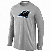 Nike Carolina Panthers Logo Long Sleeve T-Shirt Gray,baseball caps,new era cap wholesale,wholesale hats