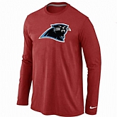 Nike Carolina Panthers Logo Long Sleeve T-Shirt Red,baseball caps,new era cap wholesale,wholesale hats