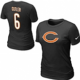 Nike Chicago Bears 6 Jay Cutler Name & Number Women's T-Shirt Black,baseball caps,new era cap wholesale,wholesale hats