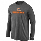 Nike Chicago Bears Authentic Logo Long Sleeve T-Shirt D.Gray,baseball caps,new era cap wholesale,wholesale hats