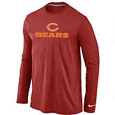 Nike Chicago Bears Authentic Logo Long Sleeve T-Shirt Red,baseball caps,new era cap wholesale,wholesale hats