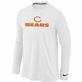 Nike Chicago Bears Authentic Logo Long Sleeve T-Shirt White,baseball caps,new era cap wholesale,wholesale hats