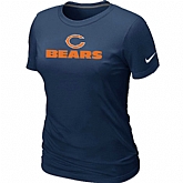 Nike Chicago Bears Authentic logo Women's T-Shirt D.blue,baseball caps,new era cap wholesale,wholesale hats