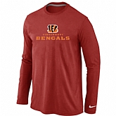 Nike Cincinnati Bengals Authentic Logo Long Sleeve T-Shirt Red,baseball caps,new era cap wholesale,wholesale hats