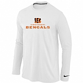 Nike Cincinnati Bengals Authentic Logo Long Sleeve T-Shirt White,baseball caps,new era cap wholesale,wholesale hats