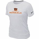 Nike Cincinnati Bengals Authentic Logo Women's T-Shirt - White,baseball caps,new era cap wholesale,wholesale hats