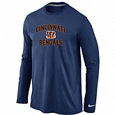Nike Cincinnati Bengals Heart & Soul Long Sleeve T-Shirt D.Blue,baseball caps,new era cap wholesale,wholesale hats