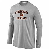 Nike Cincinnati Bengals Heart & Soul Long Sleeve T-Shirt Gray,baseball caps,new era cap wholesale,wholesale hats