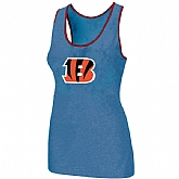 Nike Cincinnati Bengals Ladies Big Logo Tri-Blend Racerback stretch Tank Top L.Blue