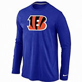 Nike Cincinnati Bengals Logo Long Sleeve T-Shirt Blue,baseball caps,new era cap wholesale,wholesale hats