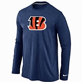 Nike Cincinnati Bengals Logo Long Sleeve T-Shirt D.Blue,baseball caps,new era cap wholesale,wholesale hats