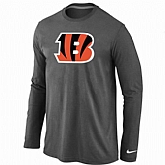 Nike Cincinnati Bengals Logo Long Sleeve T-Shirt D.Gray,baseball caps,new era cap wholesale,wholesale hats