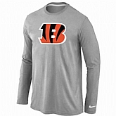 Nike Cincinnati Bengals Logo Long Sleeve T-Shirt Gray,baseball caps,new era cap wholesale,wholesale hats