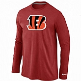 Nike Cincinnati Bengals Logo Long Sleeve T-Shirt Red,baseball caps,new era cap wholesale,wholesale hats
