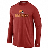 Nike Cleveland Browns Authentic Logo Long Sleeve T-Shirt Red,baseball caps,new era cap wholesale,wholesale hats