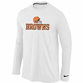 Nike Cleveland Browns Authentic Logo Long Sleeve T-Shirt White,baseball caps,new era cap wholesale,wholesale hats