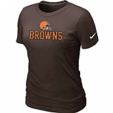 Nike Cleveland Browns Authentic Logo Women's T-Shirt Brow,baseball caps,new era cap wholesale,wholesale hats